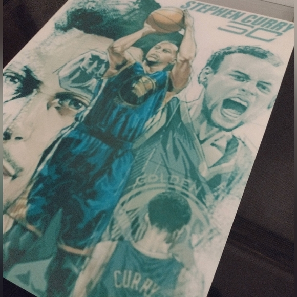 STEPHEN CURRY WARRIORS NBA BASKETBALL 8.5x11 COLOR ART GLOSSY WALL POSTER NEW! - Picture 2 of 5
